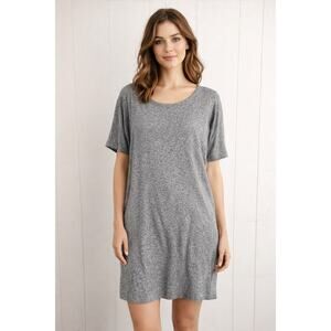 Eileen Fisher System organic cotton short sleeve t-shirt dress in black/white. L